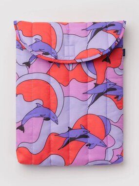 NWT Baggu Puffy Laptop Sleeve 16" - Dolphins
